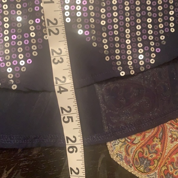 Rue 21 Navy Blue 3/4 Sleeve Sequinned Sheer Blouse Size XS - Picture 10 of 13